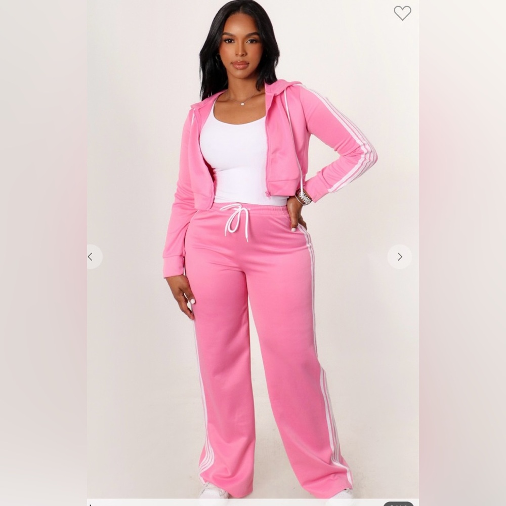 pink Women's Pants with White Trim